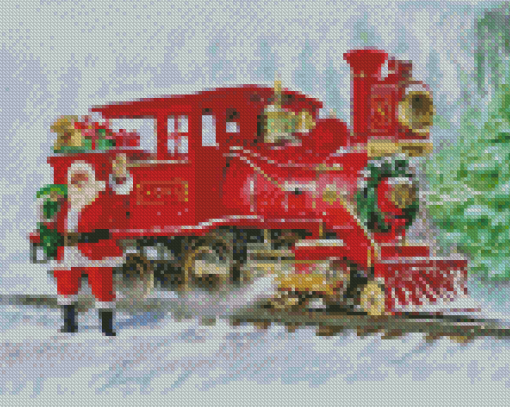 Santa Train Art Diamond Painting