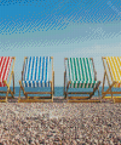 Sea Side With Deckchair Diamond Painting