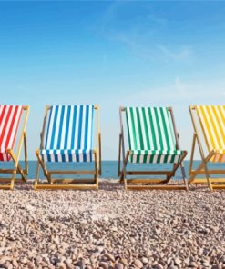 Sea Side With Deckchair Diamond Painting