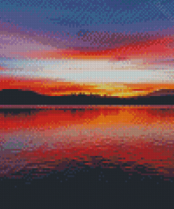 Sunset On Lake Diamond Painting