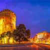 Thessaloniki White Tower At Night Diamond Painting