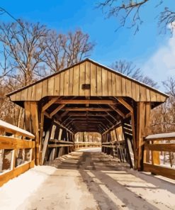 Toledo Ohio Wildwood Metropark Covered Bridge Diamond Painting