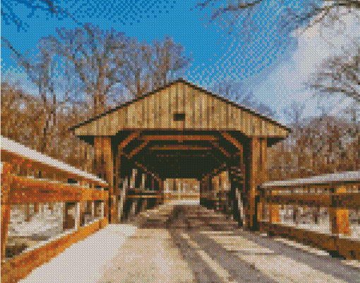 Toledo Ohio Wildwood Metropark Covered Bridge Diamond Painting