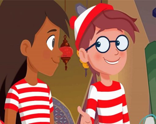 Wenda And Wally From Wheres Waldo Diamond Painting