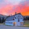 Yellowstone Barn Sunset Diamond Painting