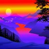 Aesthetic Mountain Silhouette Diamond Painting