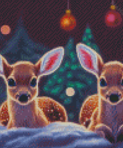 Aesthetic Winter Fawns Diamond Painting