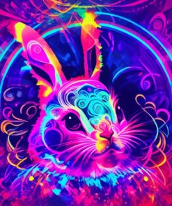 Aesthetic Neon Bunny Diamond Painting