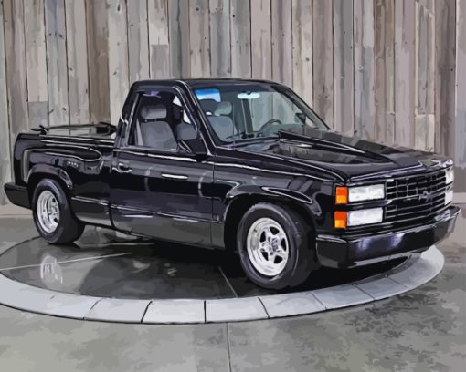 Black 1990 Chevy Diamond Painting