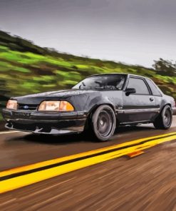 Black Mustang Fox Body Diamond Painting