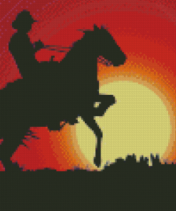 Cowboy On Horse Diamond Painting