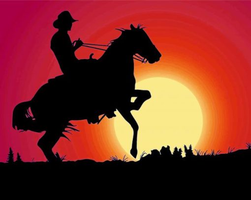 Cowboy On Horse Diamond Painting