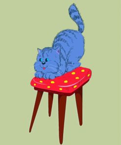 Cute Cat On Chair Diamond Painting