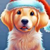 Cute Cartoon Dog Santa Diamond Painting