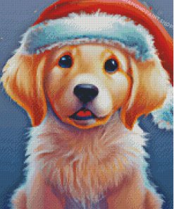 Cute Cartoon Dog Santa Diamond Painting