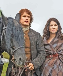 Outlander Jamie And Claire With Horse Diamond Painting