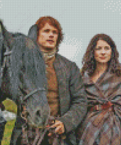 Outlander Jamie And Claire With Horse Diamond Painting