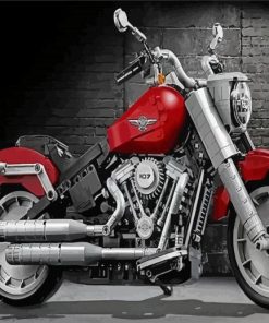 Red Harley Low Boy Diamond Painting