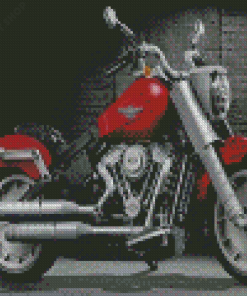 Red Harley Low Boy Diamond Painting