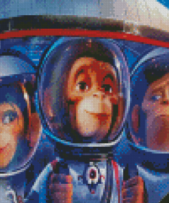 Space Astronaut Chimps Diamond Painting