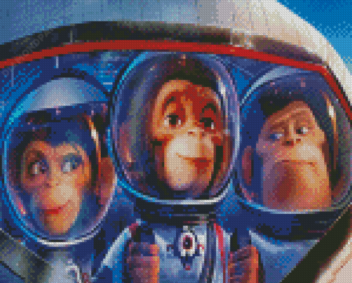 Space Astronaut Chimps Diamond Painting