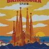 Vintage Barcelona Spain Diamond Painting