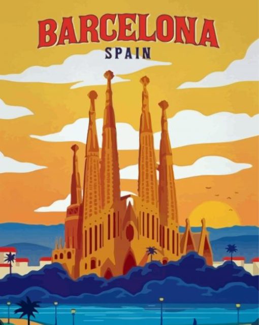 Vintage Barcelona Spain Diamond Painting