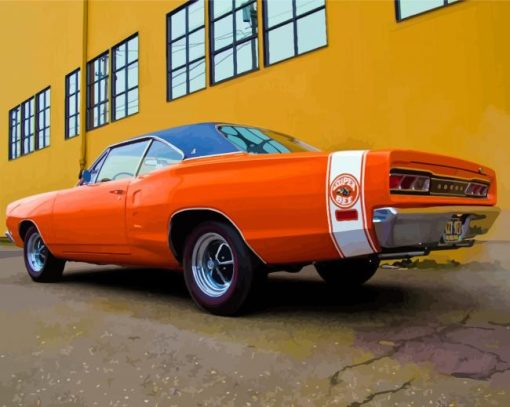 1970 Super Bee Orange Car Diamond Painting