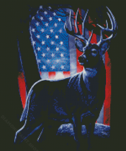 American Flag Deer Art Diamond Painting