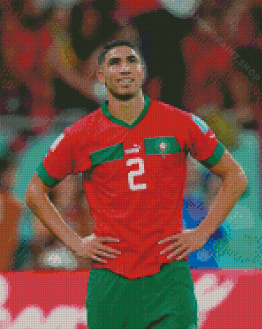 Ashraf Hakimi Moroccan Footballer Diamond Painting