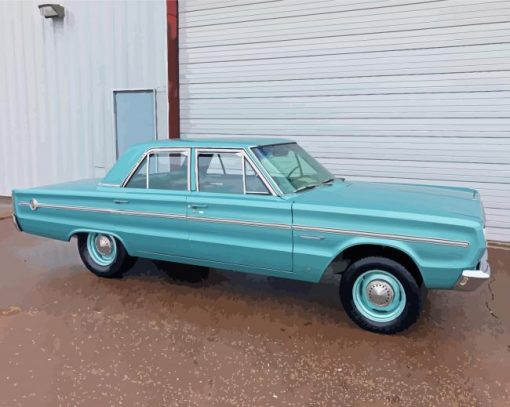 Blue Plymouth Belvedere Classic Car Diamond Painting