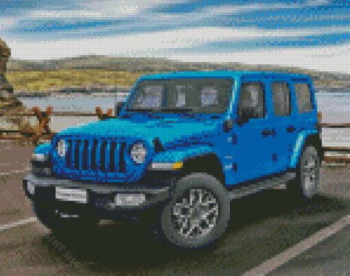 Blue Jeep Diamond Painting