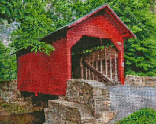 Carroll Covered Bridge Diamond Painting