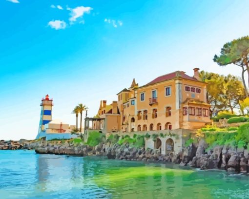 Cascais Seaside Buildings Diamond Painting