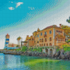 Cascais Seaside Buildings Diamond Painting