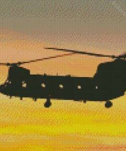 Chinook Sunset Silhouette Diamond Painting