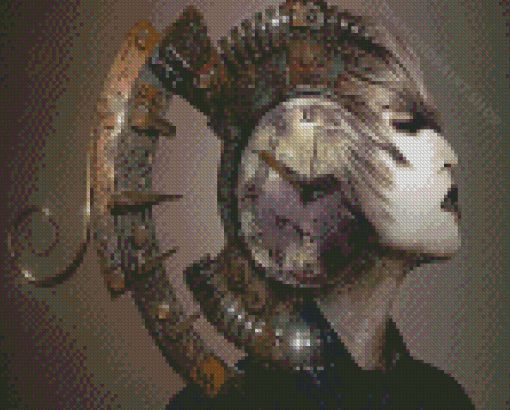 Clock Woman Head Diamond Painting