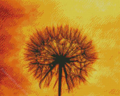 Closeup Sunset Dandelion Diamond Painting