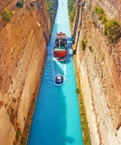 Corinth Canal Peloponnese Greece Diamond Painting