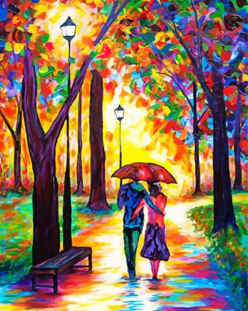 Couple Colorful Park Diamond Painting