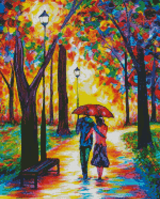 Couple Colorful Park Diamond Painting