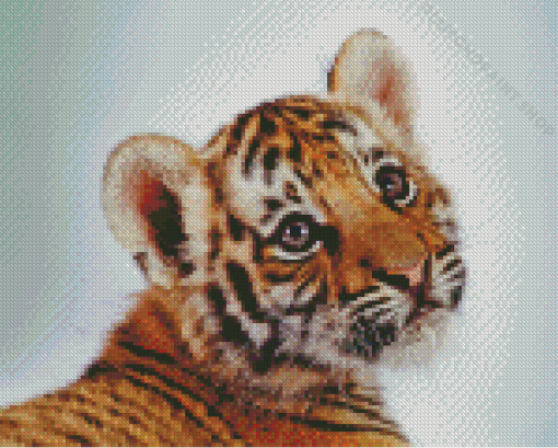 Cute Sweet Baby Face Tiger Diamond Painting