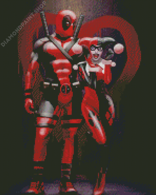 Deadpool And Harley Quinn Diamond Painting