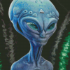 Grey Alien Diamond Painting