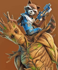 Groot And Rocket Fortnite Diamond Painting