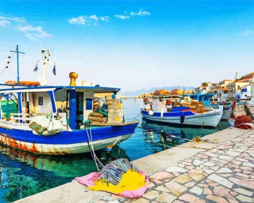 Halki Island In The Aegean Sea Diamond Painting