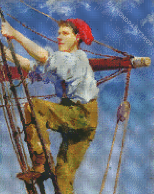 Henry Scott Tuke Going Aloft Diamond Painting