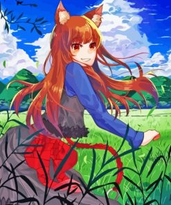 Holo Anime Wolf Girl Diamond Painting