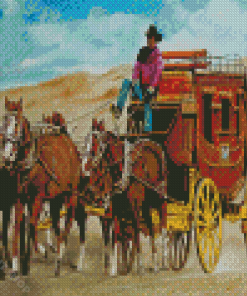 Horse Stagecoach Diamond Painting