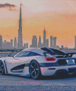 Koenigsegg Agera White Car Diamond Painting